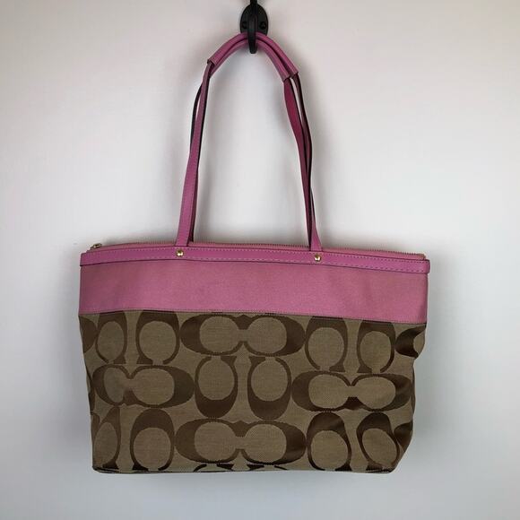 Coach Signature Stripe tote pink - Picture 6 of 9
